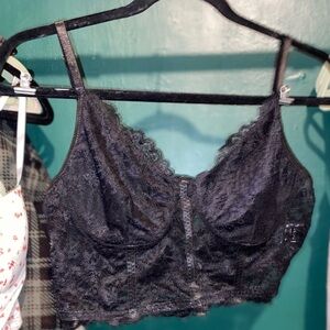 SHEIN Black Lace Underwire Bra Intimates Sleepwear